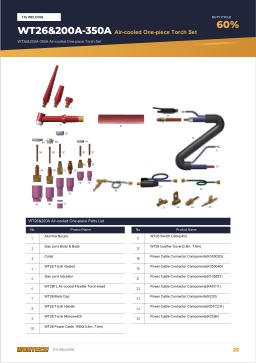Catalogue page 25 WT26&200A-350A Air-cooled One-piece Torch Set