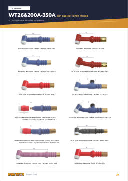 Catalogue page 27 WT26&200A-350A Air-cooled Torch Heads