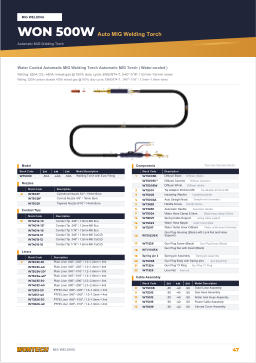 Catalogue page 47 WON 500W Auto MIG Welding Torch