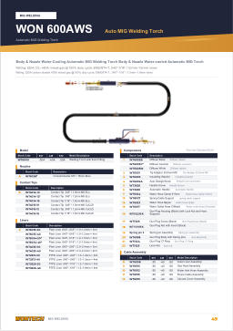 Catalogue page 49 WON 600AWS Auto MIG Welding Torch