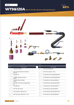 Catalogue trang 13 WT9&120A Air-cooled One-piece Torch Set