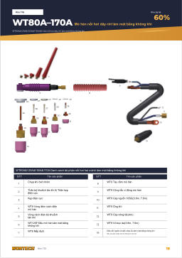 Catalogue trang 19 WT80A–170A Air-cooled Two-piece Boiler Torch