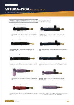 Catalogue trang 20 WT80A–170A Boiler Torch Heads