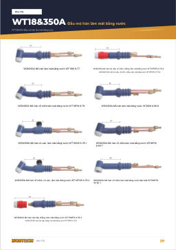 Catalogue trang 29 WT18&350A Water-cooled Torch Heads