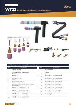 Catalogue trang 35 WT23 Automatic Straight Water-cooled Torch