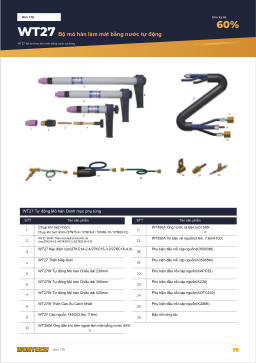 Catalogue trang 38 WT27 Automatic Water-cooled Torch Set