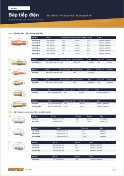Catalogue trang 57 CONTACT TIPS Tip Adaptors · Robot Parts · Diffusers