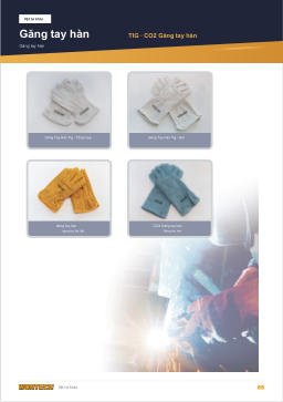 Catalogue trang 65 WELDING GLOVES TIG · CO2 Welding Gloves