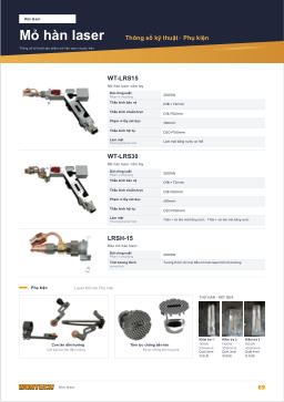 Catalogue trang 69 LASER TORCH Specifications · Accessories