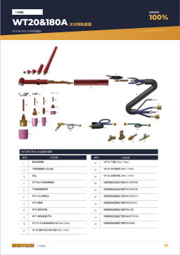 产品目录第17页 WT20&180A Water-cooled Torch Set