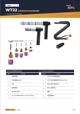 产品目录第34页 WT22 Automatic Straight Air-cooled Two-piece Torch Set