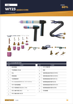 产品目录第35页 WT23 Automatic Straight Water-cooled Torch