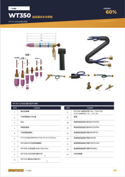 产品目录第37页 WT350 Automatic Straight Water-cooled Torch