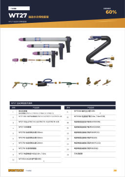 产品目录第38页 WT27 Automatic Water-cooled Torch Set